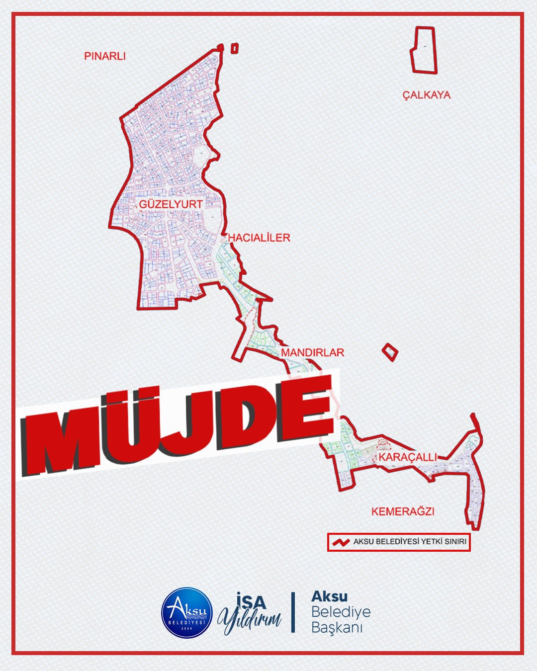 BAŞKAN YILDIRIM: “MANDIRLAR, GÜZELYURT, HACIALİLER VE KARAÇALLI’DA YETKİ, AKSU BELEDİYESİ’NE GEÇTİ”