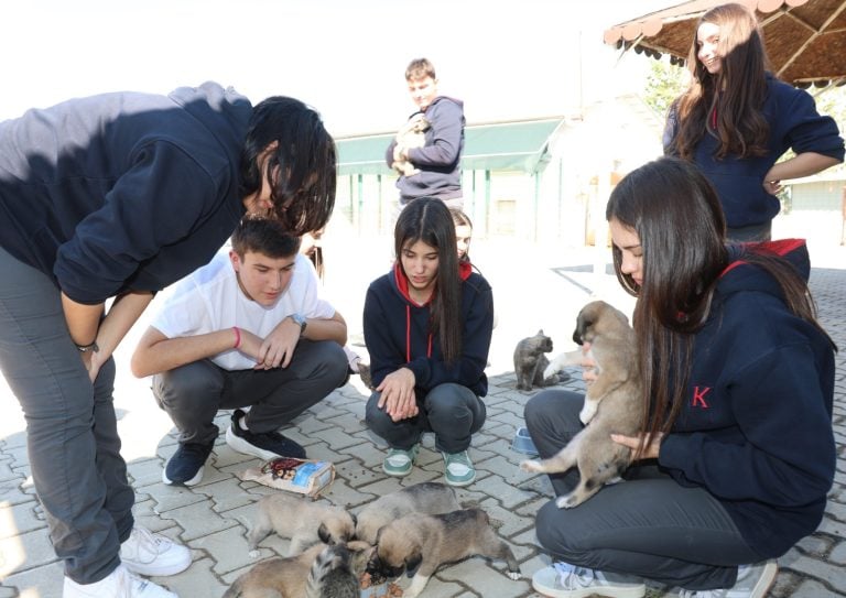 AKSU BELEDİYESİ BARINAĞINDA ÖĞRENCİLERDEN “SEV, SAHİPLEN, KORU” MESAJI