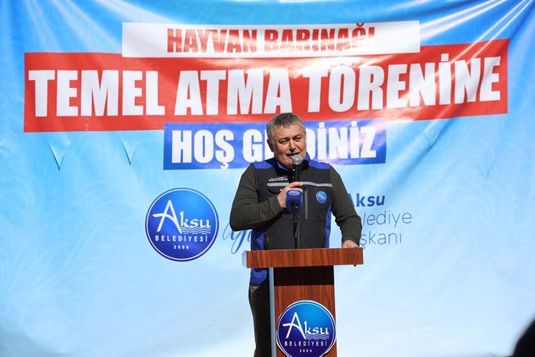 AKSU’DA SAHİPSİZ HAYVAN BAKIMEVİ VE DOĞAL YAŞAM ALANININ TEMELİ ATILDI