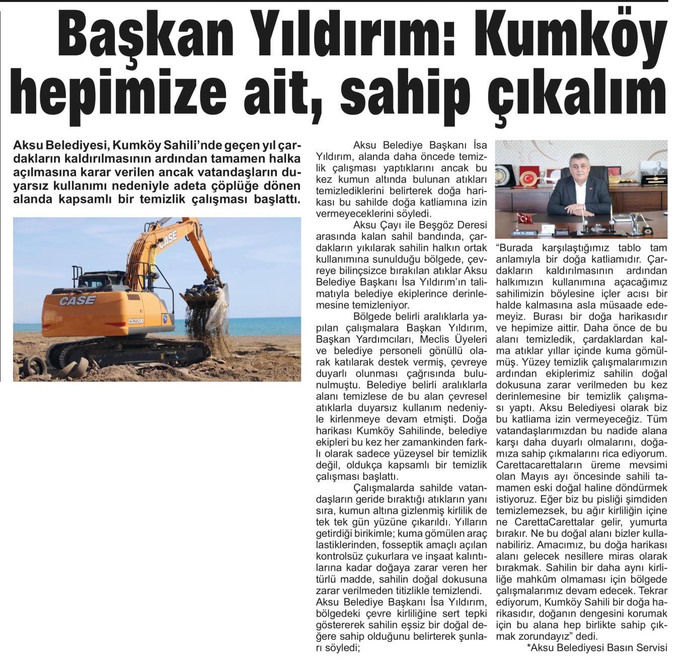 BAŞKAN YILDIRIM: KUMKÖY HEPİMİZE AİT SAHİP ÇIKALIM