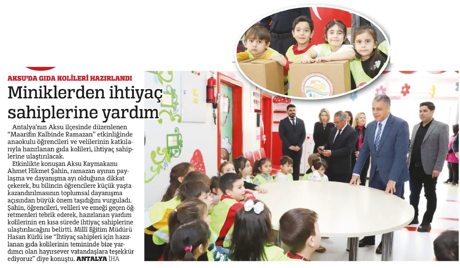 MİNİKLERDEN İHTİYAÇ SAHİPLERİNE YARDIM