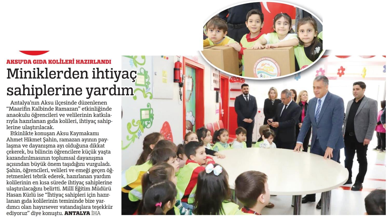 MİNİKLERDEN İHTİYAÇ SAHİPLERİNE YARDIM