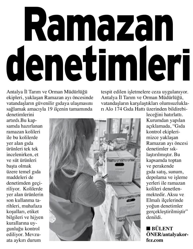 RAMAZAN DENETİMLERİ